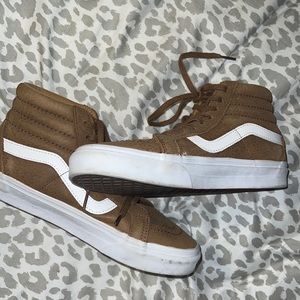 Brown Old Skool high top vans